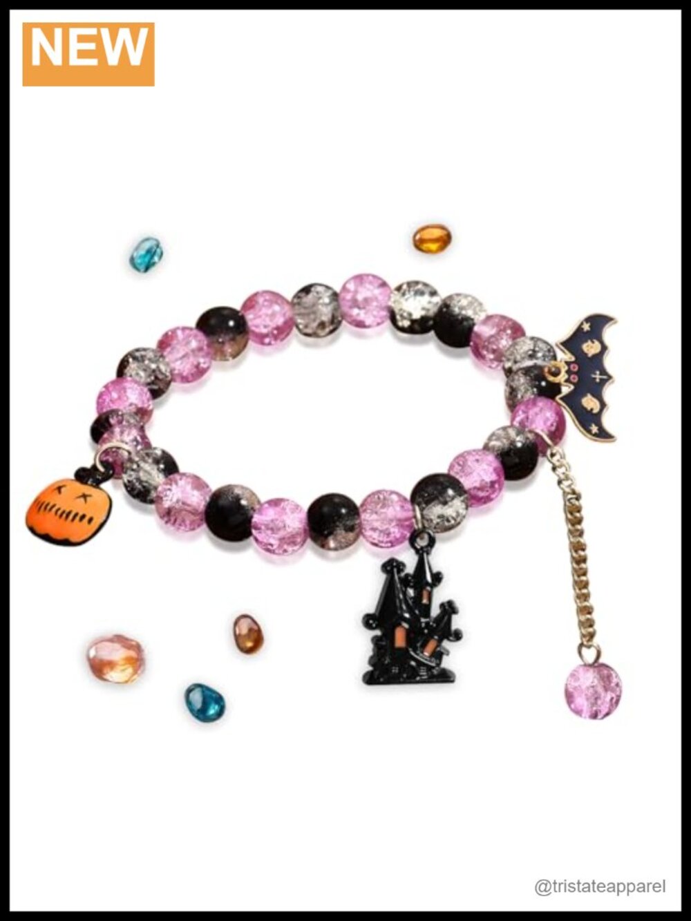 Clay Bead Stretch Bracelet Stackable Halloween Party Jewelry